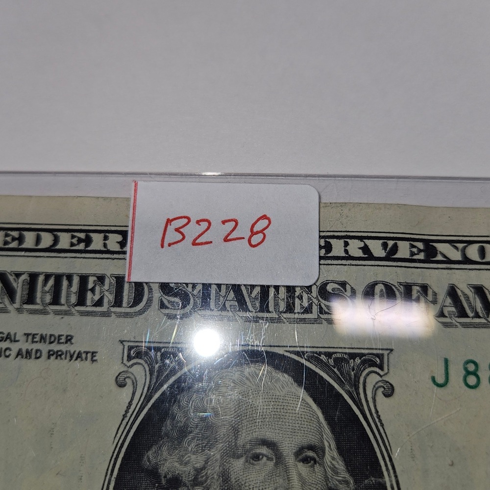 2017A One Dollar Bill Trinary Note Kansas City J88898966A Fancy SN (B228) - Picture 4 of 4